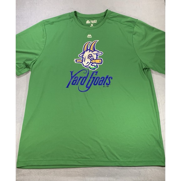 Hartford Yard Goats Majestic Evolution Tee Cool Base Medium M Green MiLB CT - Picture 1 of 5